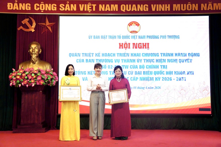 Ủy ban MTTQ Việt Nam phường Phú Thượng tổ chức hội nghị quán triệt nghị quyết số 02-NQ/TW của Bộ chính trị và tổng kết công tác bầu cử nhiệm kỳ 2026–2031- Ảnh 3.