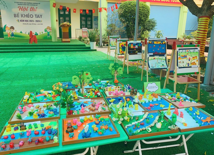 Hội thi “Bé khéo tay” tại Trường Mầm non Chương Mỹ- Ảnh 9.