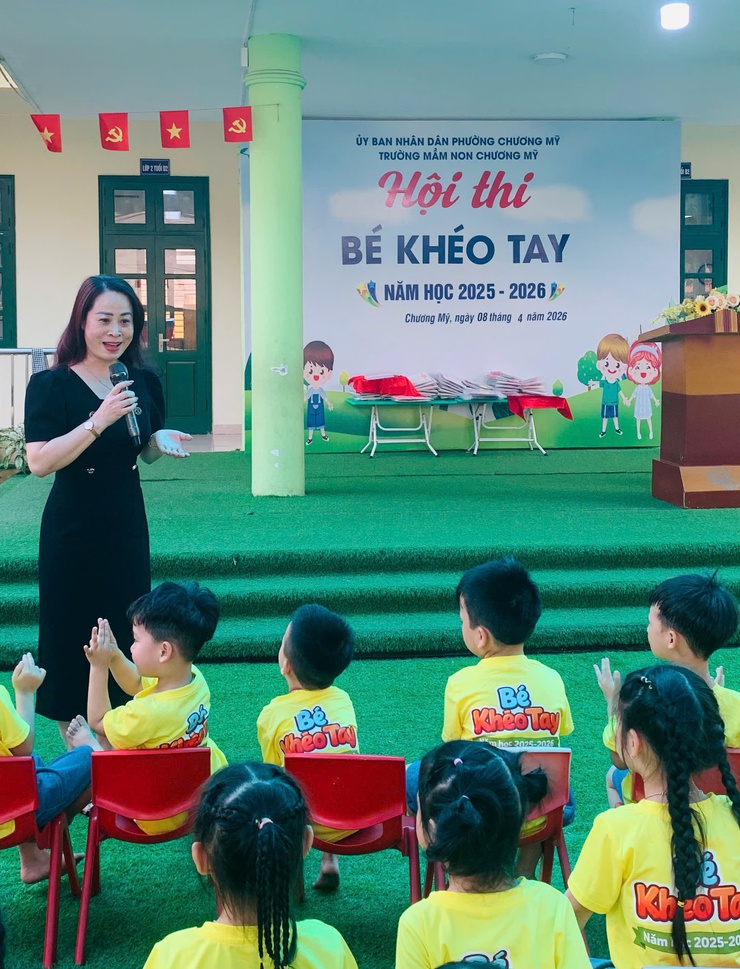 Hội thi “Bé khéo tay” tại Trường Mầm non Chương Mỹ- Ảnh 8.