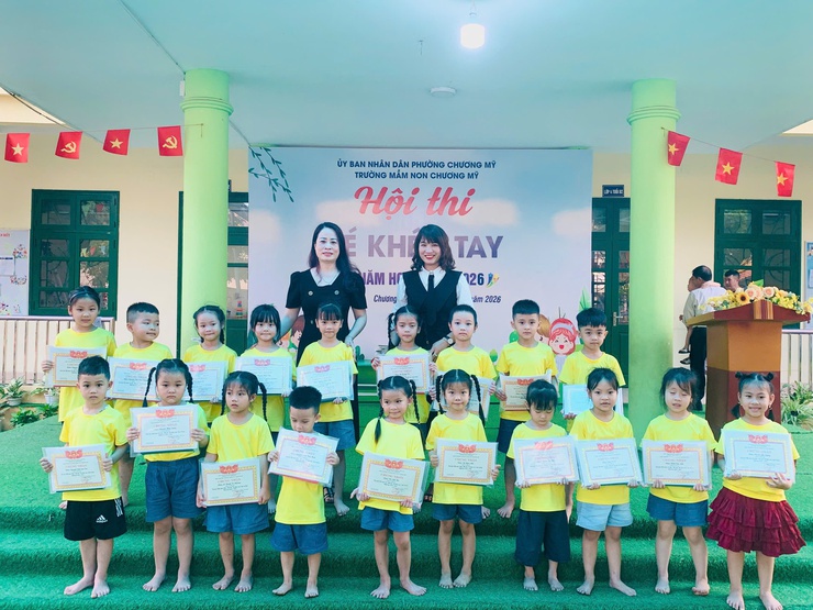 Hội thi “Bé khéo tay” tại Trường Mầm non Chương Mỹ- Ảnh 16.