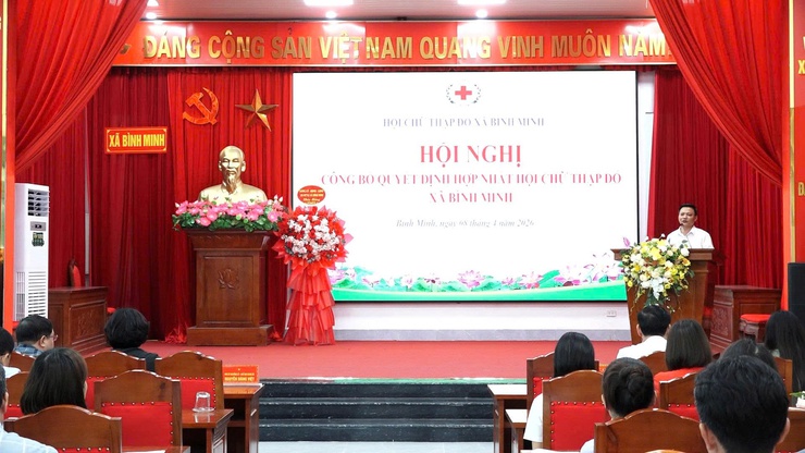 HỘI NGHỊ CÔNG BỐ QUYẾT ĐỊNH HỢP NHẤT HỘI CHỮ THẬP ĐỎ XÃ BÌNH MINH- Ảnh 4.