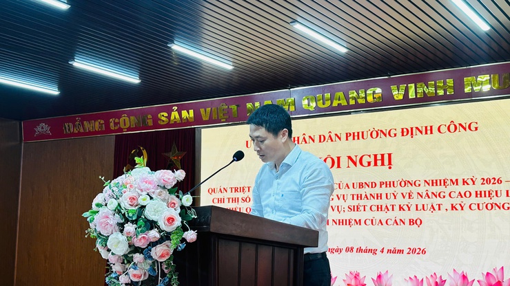 UBND phường Định Công quán triệt Quy chế làm việc và Chỉ thị số 09, nâng cao hiệu lực công vụ- Ảnh 3.