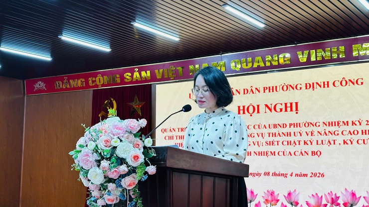 UBND phường Định Công quán triệt Quy chế làm việc và Chỉ thị số 09, nâng cao hiệu lực công vụ- Ảnh 2.