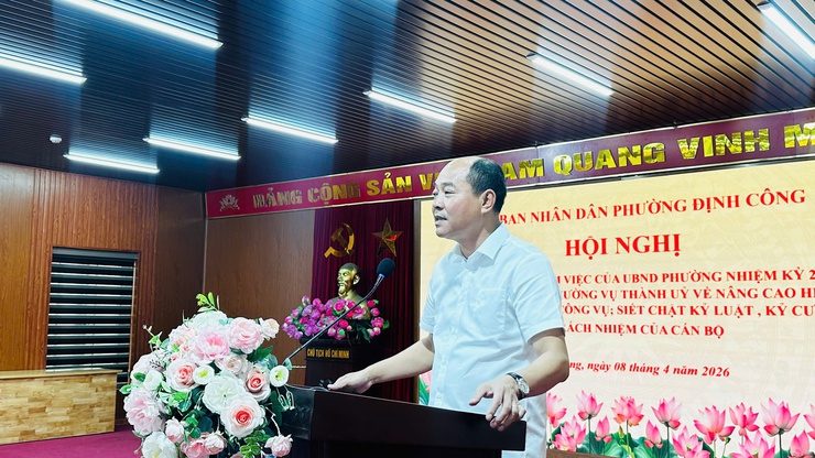 UBND phường Định Công quán triệt Quy chế làm việc và Chỉ thị số 09, nâng cao hiệu lực công vụ- Ảnh 4.