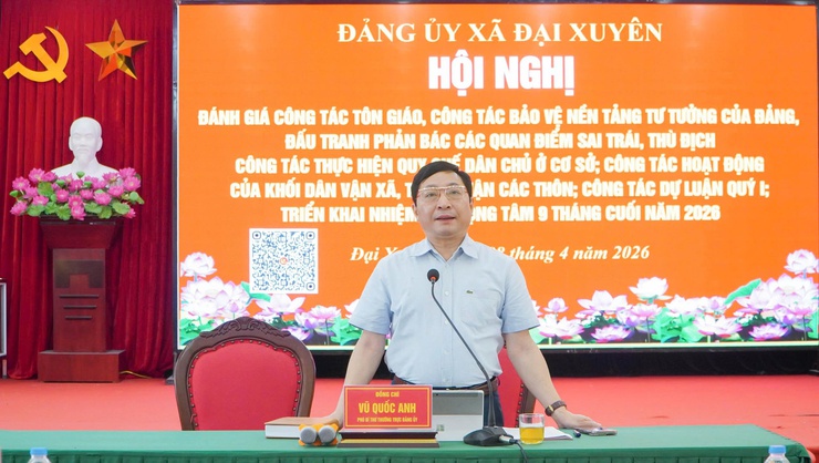 ĐẠI XUYÊN ĐÁNH GIÁ KẾT QUẢ CÔNG TÁC DÂN VẬN, DƯ LUẬN XÃ HỘI QUÝ I, TRIỂN KHAI NHIỆM VỤ TRỌNG TÂM 9 THÁNG CUỐI NĂM 2026- Ảnh 7.