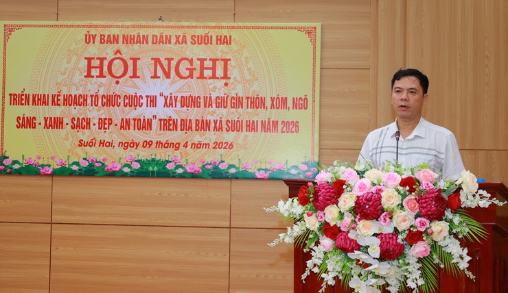 Xã Suối Hai triển khai tổ chức cuộc thi xây dựng thôn, xóm, ngõ sáng - xanh - sạch - đẹp - an toàn năm 2026- Ảnh 1.