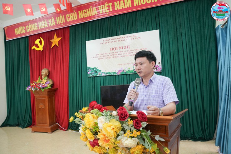 HỘI NGHỊ BÀN GIAO, ĐƯA VÀO KHAI THÁC SỬ DỤNG CÔNG TRÌNH CẢI TẠO AO MIẾU – THÔN YÊN NỘI, XÃ HƯNG ĐẠO- Ảnh 3.