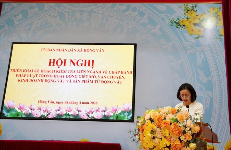 Hội nghị triển khai kế hoạch kiểm tra liên ngành về chấp hành pháp luật đối với hoạt động giết mổ động vật trên địa bàn xã Hồng Vân - Ảnh 3.