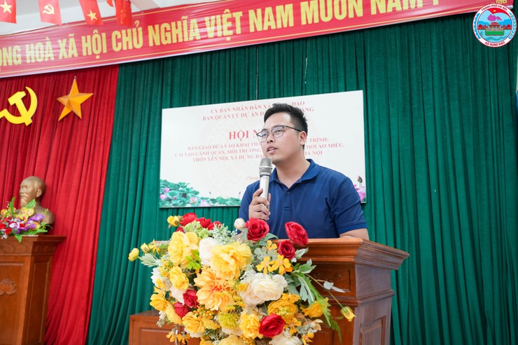 HỘI NGHỊ BÀN GIAO, ĐƯA VÀO KHAI THÁC SỬ DỤNG CÔNG TRÌNH CẢI TẠO AO MIẾU – THÔN YÊN NỘI, XÃ HƯNG ĐẠO- Ảnh 5.