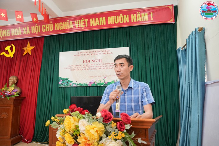 HỘI NGHỊ BÀN GIAO, ĐƯA VÀO KHAI THÁC SỬ DỤNG CÔNG TRÌNH CẢI TẠO AO MIẾU – THÔN YÊN NỘI, XÃ HƯNG ĐẠO- Ảnh 6.