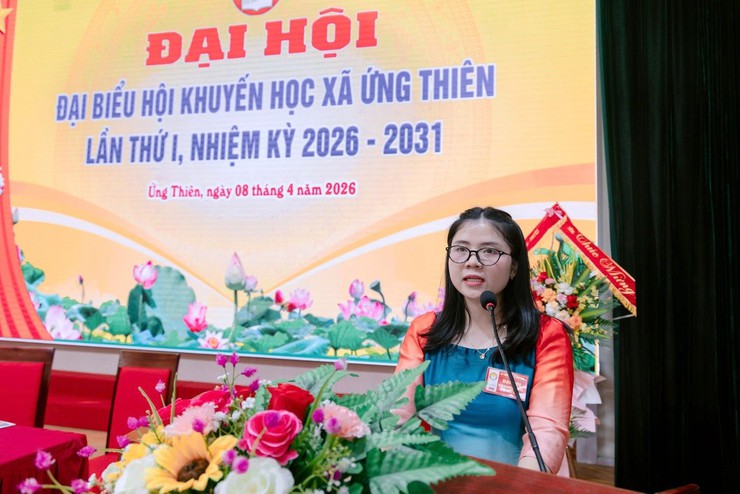 Đại hội đại biểu Hội Khuyến học xã Ứng Thiên lần thứ I, nhiệm kỳ 2026-2031- Ảnh 2.