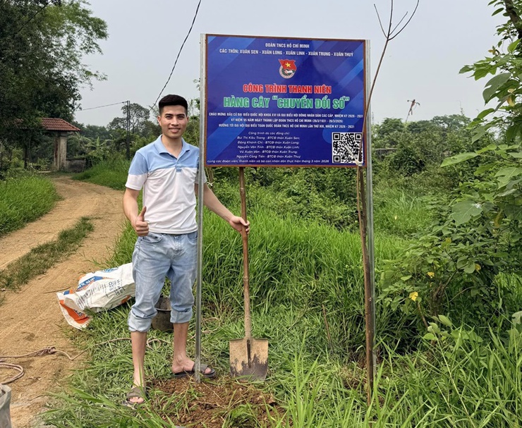 Xuân Mai khánh thành công trình thanh niên "Hàng cây chuyển đổi số"- Ảnh 3.