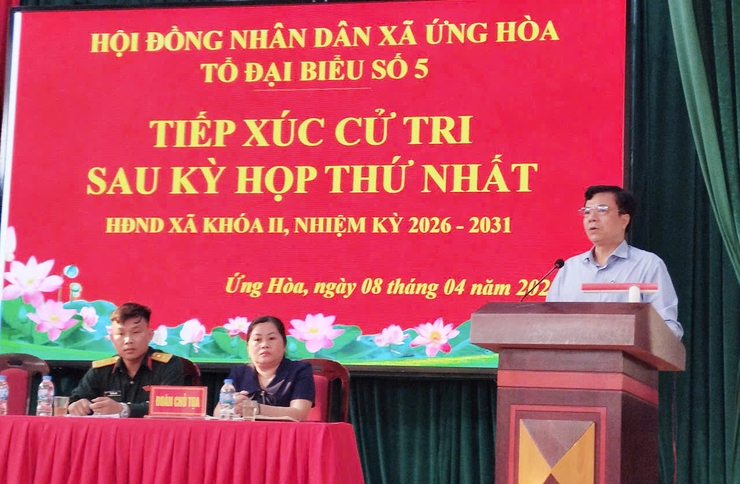 6/6 TỔ ĐẠI BIỂU HĐND XÃ ỨNG HÒA TIẾP XÚC CỬ TRI SAU KỲ HỌP THỨ NHẤT, NHIỆM KỲ 2026 – 2031.- Ảnh 1.