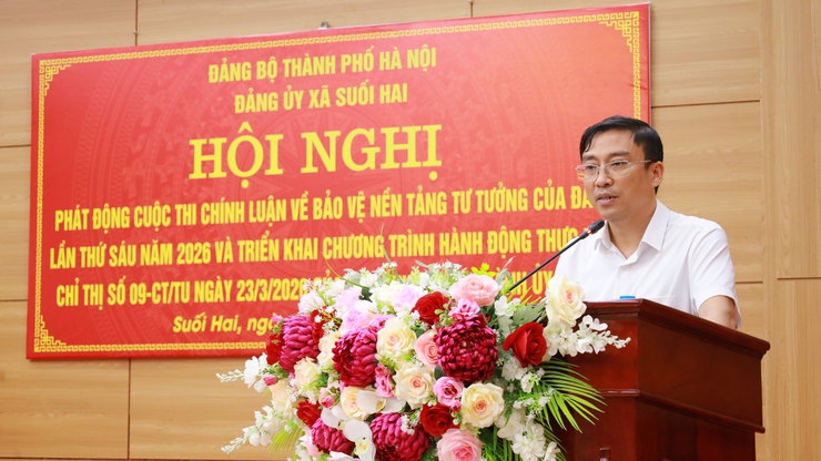 Xã Suối Hai triển khai Cuộc thi chính luận bảo vệ nền tảng tư tưởng của Đảng và Chương trình hành động thực hiện Chỉ thị số 09-CT/TU.- Ảnh 1.