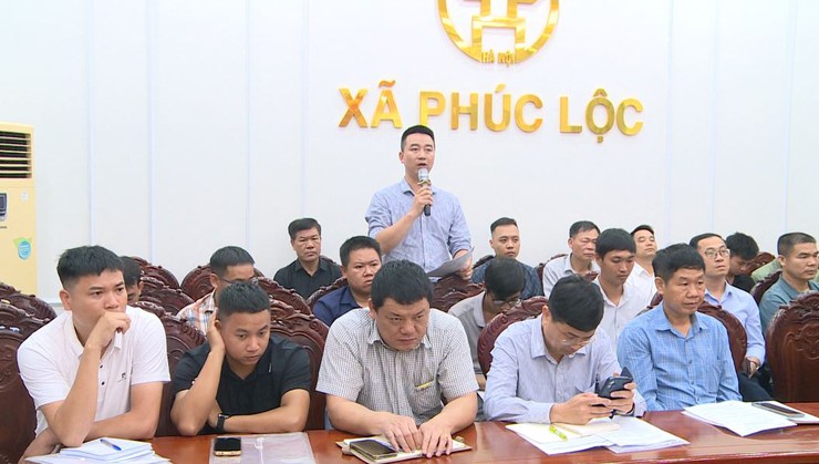 UBND xã Phúc Lộc tổ chức Hội nghị làm việc với các nhà thầu đẩy nhanh tiến độ thi công và giải ngân các dự án trên địa bàn xã- Ảnh 7.