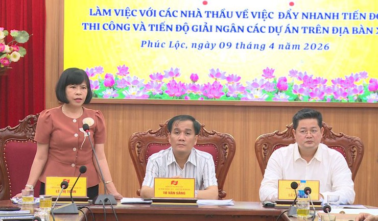 UBND xã Phúc Lộc tổ chức Hội nghị làm việc với các nhà thầu đẩy nhanh tiến độ thi công và giải ngân các dự án trên địa bàn xã- Ảnh 2.