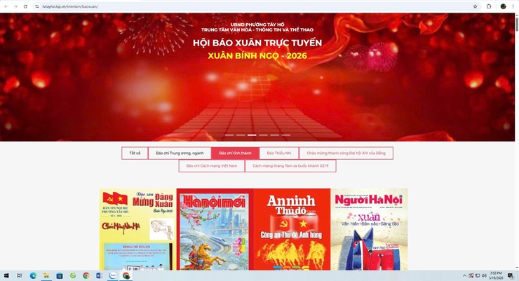 Phường Tây Hồ triển lãm báo xuân trực tuyến: Đánh thức văn hóa đọc trong kỷ nguyên số!- Ảnh 1.