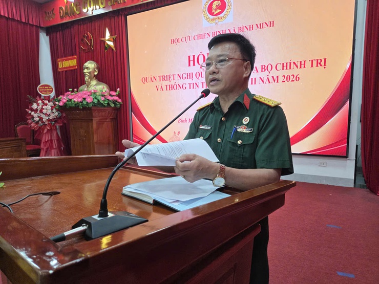 Hội Cựu chiến binh xã Bình Minh quán triệt Nghị quyết số 57 của Bộ Chính trị và thông tin thời sự quý II năm 2026- Ảnh 3.