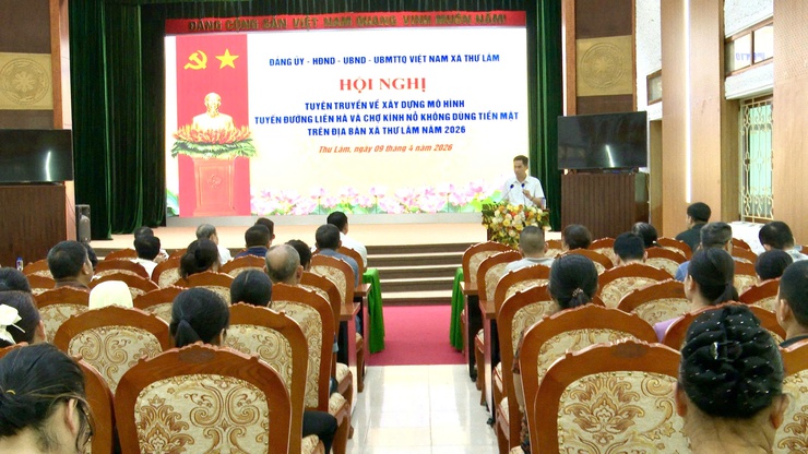THƯ LÂM TỔ CHỨC HỘI NGHỊ TẬP HUẤN XÂY DỰNG MÔ HÌNH TUYẾN ĐƯỜNG, CHỢ KHÔNG DÙNG TIỀN MẶT NĂM 2026- Ảnh 3.