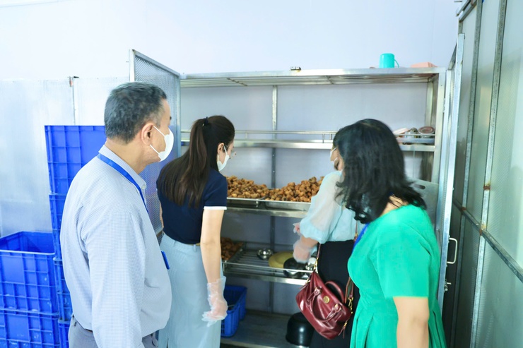 Kiểm tra đột xuất công tác bảo đảm an toàn thực phẩm tại bếp ăn bán trú Trường Tiểu học Trung Hòa và Trường Tiểu học Trường Yên- Ảnh 1.