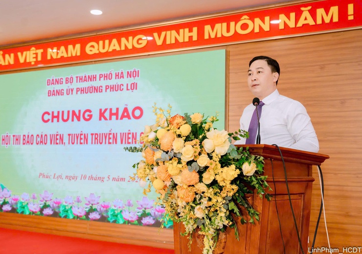 Chung khảo Hội thi báo cáo viên, tuyên truyền viên giỏi phường Phúc Lợi năm 2026- Ảnh 3.