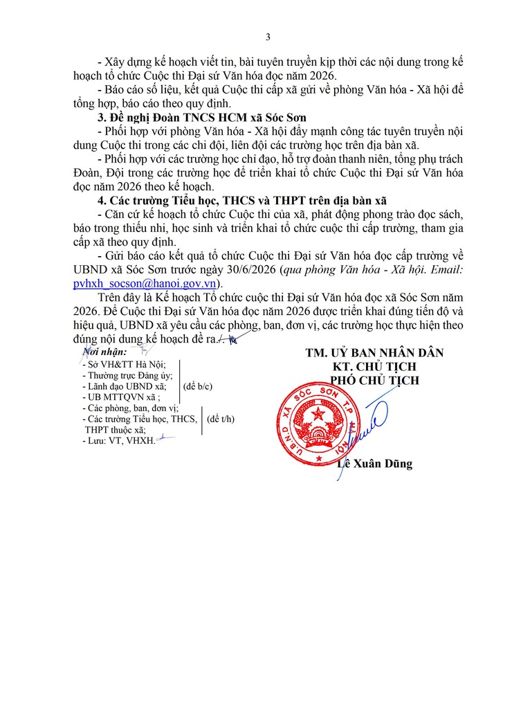 XÃ SÓC SƠN PHÁT ĐỘNG CUỘC THI ĐẠI SỨ VĂN HÓA ĐỌC NĂM 2026- Ảnh 3.