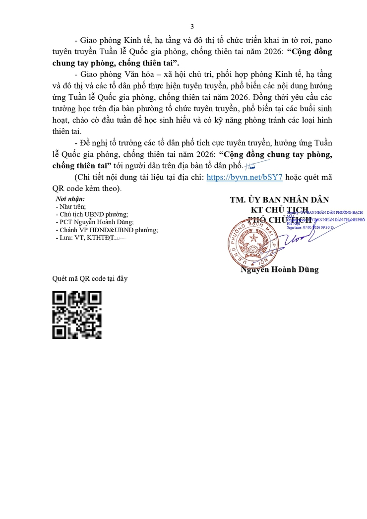 Công văn số 1072/UBND-KTHTĐT ngày 07/05/2026 về việc tổ chức các hoạt động tuyên truyền, hưởng ứng Tuần lễ Quốc gia phòng, chống thiên tai năm 2026- Ảnh 3.