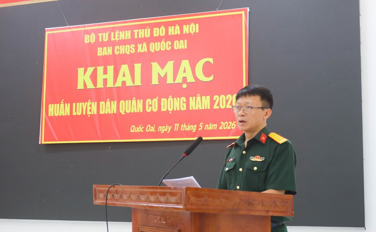 Khai mạc huấn luyện lực lượng dân quân cơ động xã Quốc Oai năm 2026- Ảnh 3.