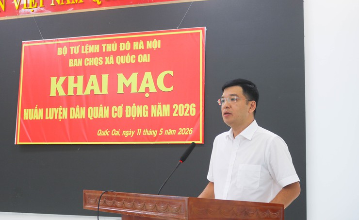Khai mạc huấn luyện lực lượng dân quân cơ động xã Quốc Oai năm 2026- Ảnh 4.