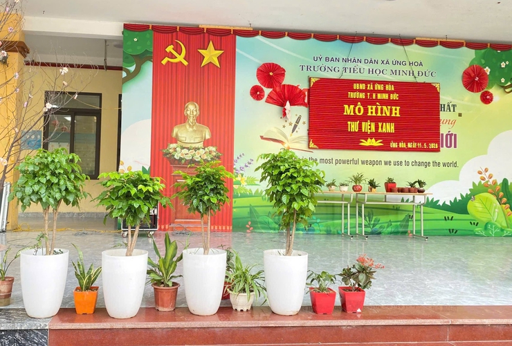Trường Tiểu học Minh Đức ra mắt công trình măng non “Thư viện xanh” chào mừng 85 năm Ngày thành lập Đội.- Ảnh 2.