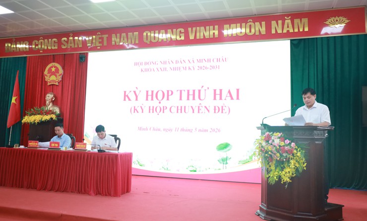 Hội đồng Nhân dân xã Minh Châu, khóa XXII tổ chức kỳ họp thứ II- Kỳ họp chuyên đề- Ảnh 4.