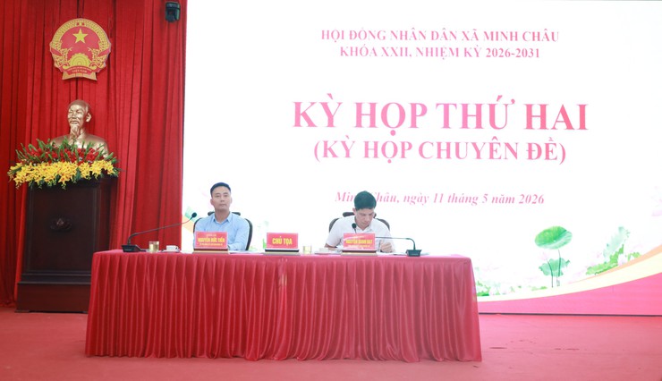 Hội đồng Nhân dân xã Minh Châu, khóa XXII tổ chức kỳ họp thứ II- Kỳ họp chuyên đề- Ảnh 1.