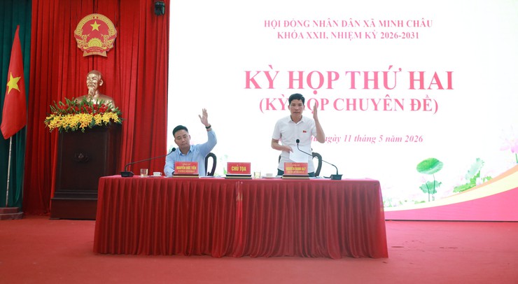 Hội đồng Nhân dân xã Minh Châu, khóa XXII tổ chức kỳ họp thứ II- Kỳ họp chuyên đề- Ảnh 5.