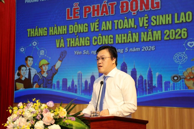 Phường Yên Sở tổ chức Lễ phát động Tháng hành động về An toàn, vệ sinh lao động và Tháng Công nhân năm 2026- Ảnh 2.