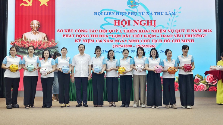 HỘI LHPN XÃ THƯ LÂM TỔ CHỨC HỘI NGHỊ SƠ KẾT CÔNG TÁC HỘI QUÝ I, TRIỂN KHAI NHIỆM VỤ QUÝ II NĂM 2026 VÀ PHÁT ĐỘNG PHONG TRÀO “LỢN ĐẤT TIẾT KIỆM – TRAO GỬI YÊU THƯƠNG”- Ảnh 21.