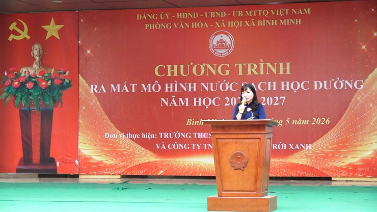 Ra mắt mô hình nước sạch học đường tại trường THCS Cao Viên xã Bình Minh- Ảnh 3.