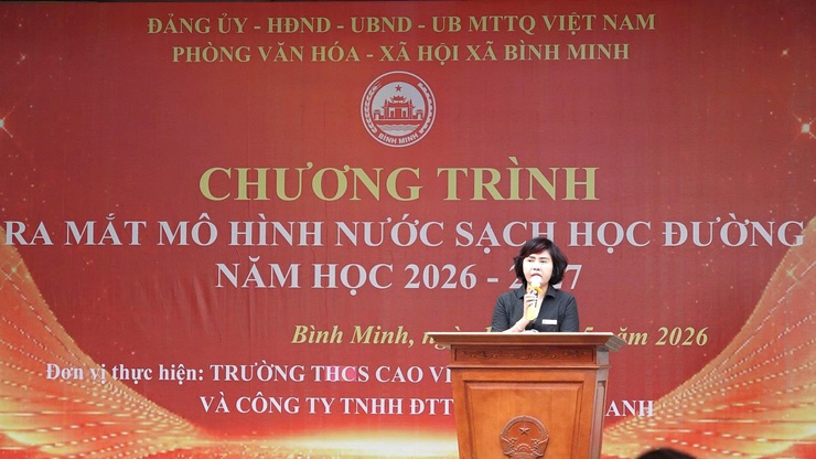 Ra mắt mô hình nước sạch học đường tại trường THCS Cao Viên xã Bình Minh- Ảnh 4.