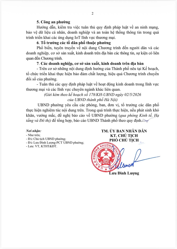 Phường Khương Đình triển khai tuyên truyền Kế hoạch ứng dụng IoT trong lĩnh vực thương mại giai đoạn 2026–2030- Ảnh 2.