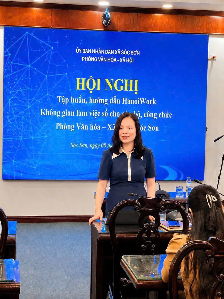 PHÒNG VĂN HÓA – XÃ HỘI XÃ SÓC SƠN TỔ CHỨC TẬP HUẤN TRIỂN KHAI PHẦN MỀM HANOIWORK PHỤC VỤ CHUYỂN ĐỔI SỐ TRONG HOẠT ĐỘNG ĐIỀU HÀNH- Ảnh 5.