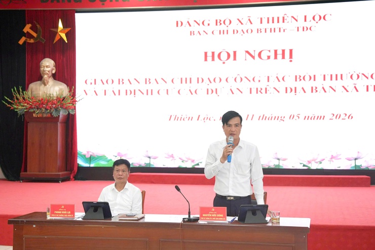HỘI NGHỊ GIAO BAN BAN CHỈ ĐẠO CÔNG TÁC BỒI THƯỜNG HỖ TRỢ VÀ TÁI ĐỊNH CƯ CÁC DỰ ÁN TRÊN ĐỊA BÀN THIÊN LỘC- Ảnh 3.