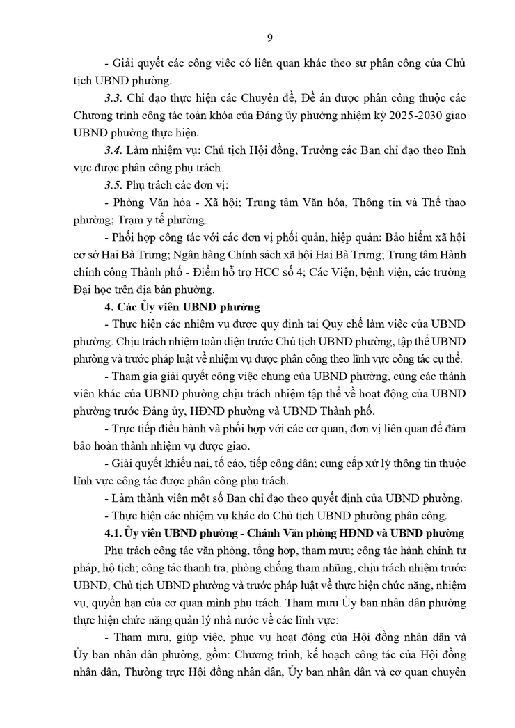 Quyết định 1168/QĐ-UBND ngày 24/04/2026 của UBND phường Bach Mai về việc phân công công tác của các Thành viên UBND phường, nhiệm kỳ 2026 - 2031- Ảnh 9.