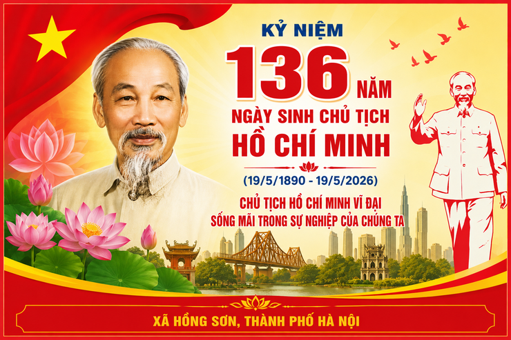 NHIỆT LIỆT CHÀO MỪNG KỶ NIỆM 136 NĂM NGÀY SINH CHỦ TỊCH HỒ CHÍ MINH VĨ ĐẠI (19/5/1890-19/5/2026)- Ảnh 1.