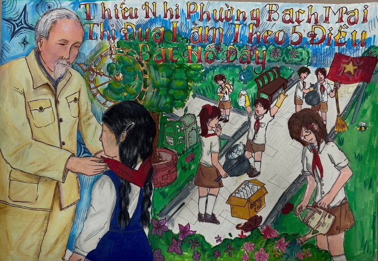 🌟 CUỘC THI VẼ TRANH "THIẾU NHI PHƯỜNG BẠCH MAI THI ĐUA LÀM THEO 5 ĐIỀU BÁC HỒ DẠY" NĂM 2026 🎨✨- Ảnh 4.