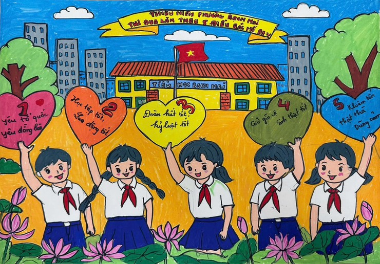 🌟 CUỘC THI VẼ TRANH "THIẾU NHI PHƯỜNG BẠCH MAI THI ĐUA LÀM THEO 5 ĐIỀU BÁC HỒ DẠY" NĂM 2026 🎨✨- Ảnh 3.