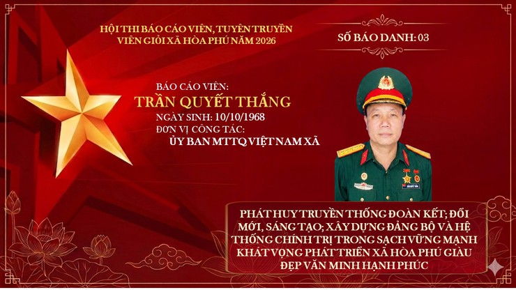 Xã Hòa Phú: Sẵn sàng cho vòng chung khảo Hội thi Báo cáo viên, tuyên truyền viên giỏi năm 2026- Ảnh 1.