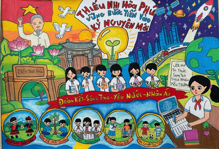  Hội thi vẽ tranh với chủ đề “Thiếu nhi Hòa Phú - Vững bước tiến vào kỷ nguyên mới”- Ảnh 6.