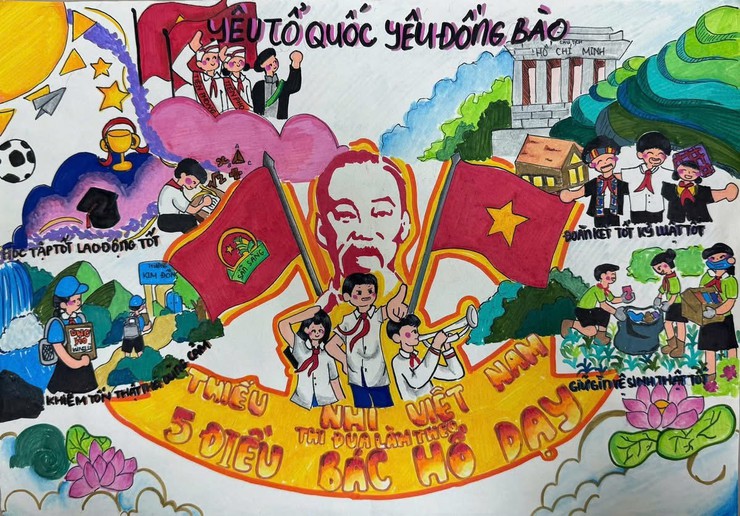 🌟 CUỘC THI VẼ TRANH "THIẾU NHI PHƯỜNG BẠCH MAI THI ĐUA LÀM THEO 5 ĐIỀU BÁC HỒ DẠY" NĂM 2026 🎨✨- Ảnh 1.