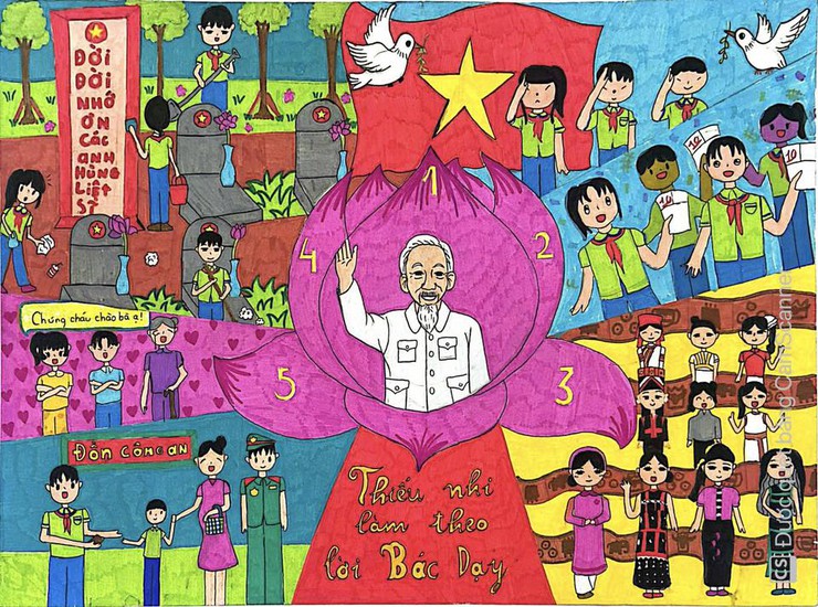 Cuộc thi vẽ tranh "Bác Hồ với thiếu nhi" chào mừng kỷ niệm 85 năm Ngày thành lập Đội Thiếu niên Tiền phong Hồ Chí Minh và 136 năm Ngày sinh Chủ tịch Hồ Chí Minh- Ảnh 5.