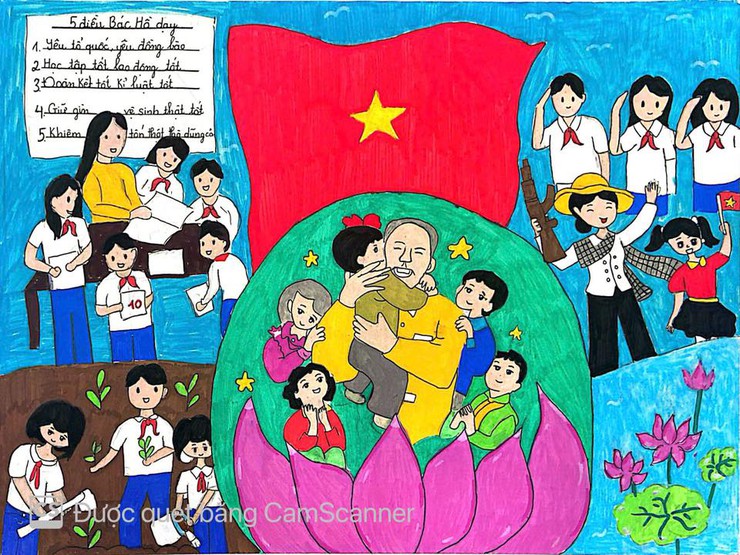 Cuộc thi vẽ tranh "Bác Hồ với thiếu nhi" chào mừng kỷ niệm 85 năm Ngày thành lập Đội Thiếu niên Tiền phong Hồ Chí Minh và 136 năm Ngày sinh Chủ tịch Hồ Chí Minh- Ảnh 11.