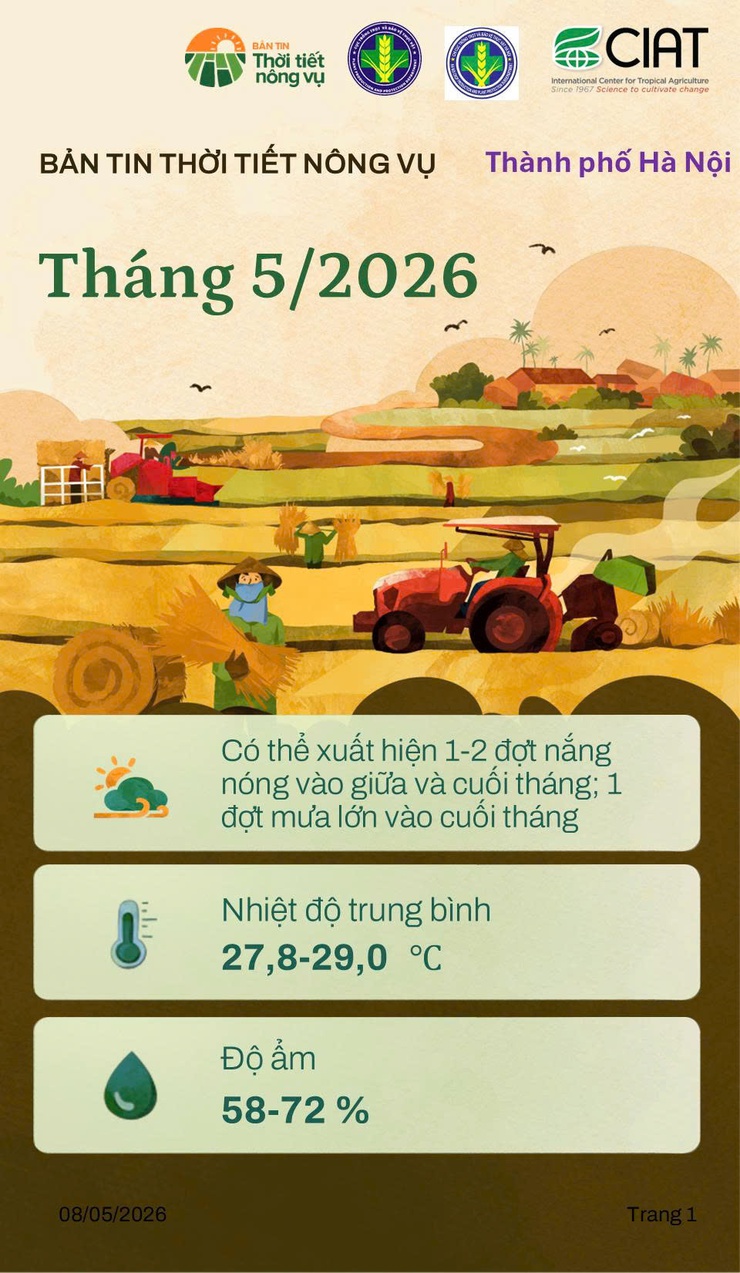 BẢN TIN THỜI TIẾT NÔNG VỤ THÁNG 5/2026 - Ảnh 1.